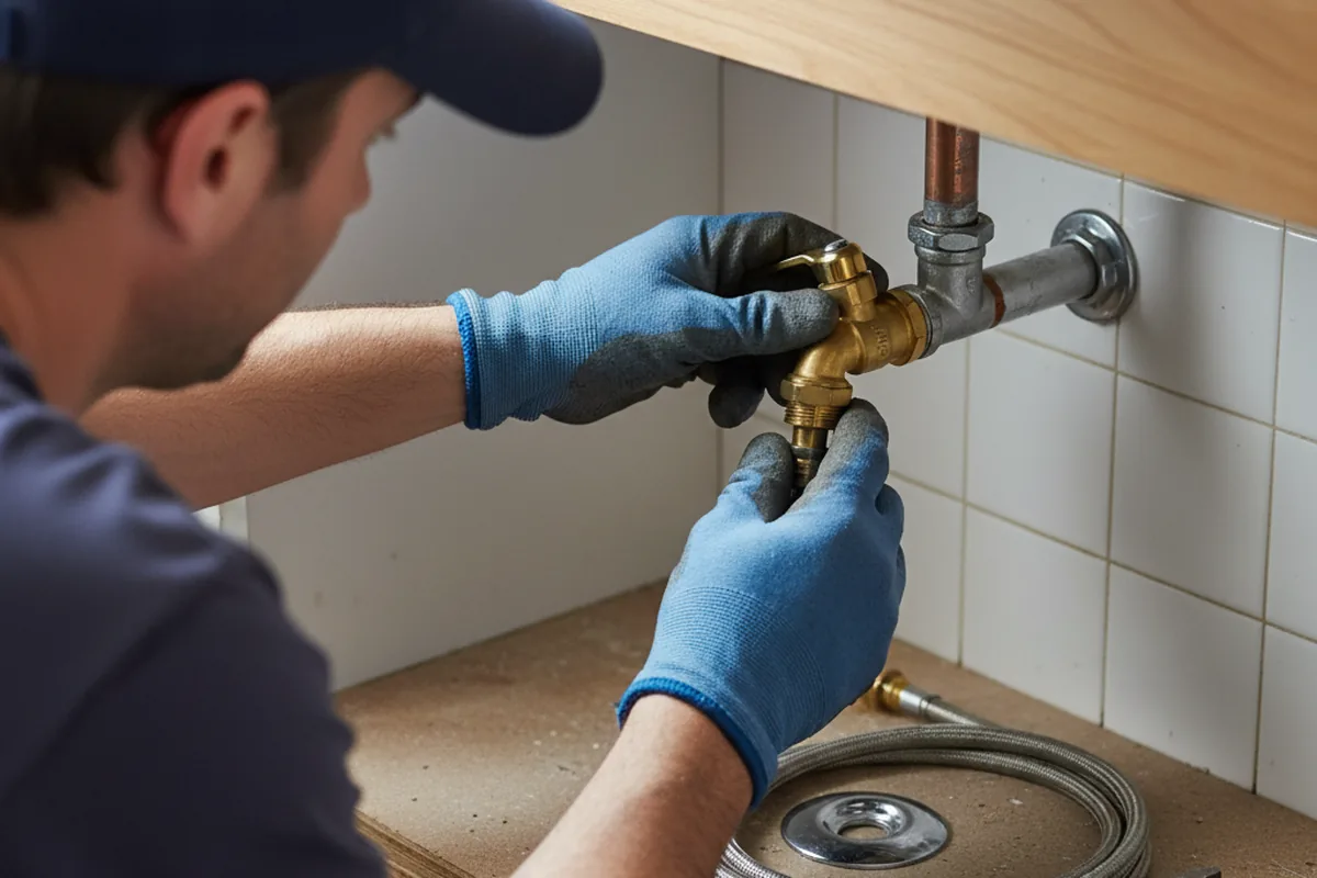 Shutoff valve and fitting work during Emergency Plumbing in Strasburg